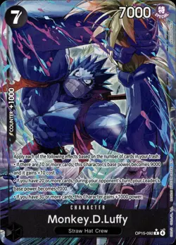 One Piece Adventure on Kami’s Island Monkey.D.Luffy Alt Art OP15-092 NM english - Image 1