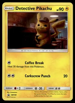 2019 Sun & Moon, Promos - Sun & Moon Promos Detective Pikachu #SM190 Light Play - Image 1