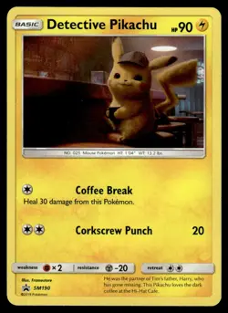 2019 Sun & Moon, Promos - Sun & Moon Promos Detective Pikachu #SM190 Light Play - Image 1