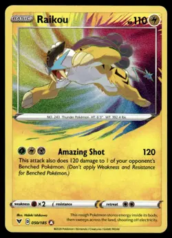 2020 Pokemon Sword & Shield - Vivid Voltage Raikou - #50 Light Play Holo - Image 1