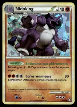 2010 HeartGold & SoulSilver - Triumphant Nidoking French #6 Heavy Play Holo - Image 1