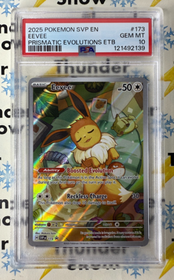 ⚡❄ 2025 Pokemon SVP EN #173 Eevee Prismatic Evolutions ETB Promo PSA 10 - Image 1