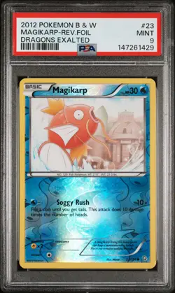 2012 POKEMON BLACK & WHITE DRAGONS EXALTED #23 MAGIKARP-REVERSE FOIL PSA 9 - Image 1