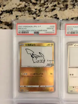 PSA 10 Yu Nagaba Eevee's & Pikachu Promo Complete set Pokemon - Image 3