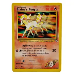 Blaine's Ponyta 63/132 Gym Challenge Unlimited WOTC Pokemon Card - Image 1
