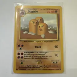 Dugtrio 19/102 Pokemon TCG Base Set NM Vintage 1999 Card - Image 1