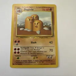 Dugtrio 19/102 Pokemon TCG Base Set NM Vintage 1999 Card - Image 2