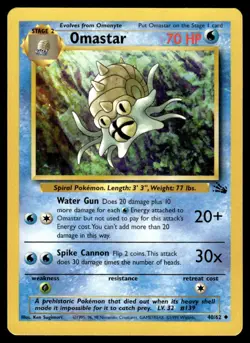 1999 Pokemon - Fossil - LP - Omastar Uncommon #40 - Image 1