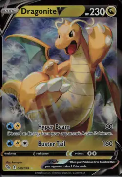 Dragonite V Holo Ultra Rare Pokemon GO 049/078 NM - Image 1