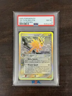 2005 POKEMON EX DELTA SPECIES #7 JOLTEON REVERSE Holo FOIL PSA 8 STAMPED - Image 1