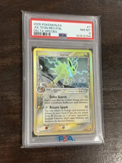 2005 POKEMON EX DELTA SPECIES #7 JOLTEON REVERSE Holo FOIL PSA 8 STAMPED - Image 2