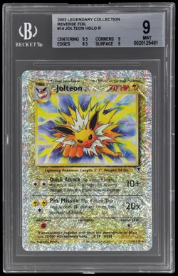2002 Pokemon Legendary Collection Jolteon #14 BGS 9 Reverse Holo Mint - Image 1