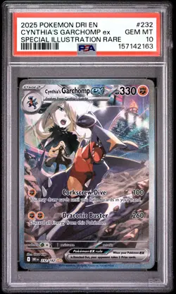 2025 POKEMON DRI EN-DESTINED RIVALS #232 CYNTHIA'S GARCHOMP EX PSA 10 - Image 1