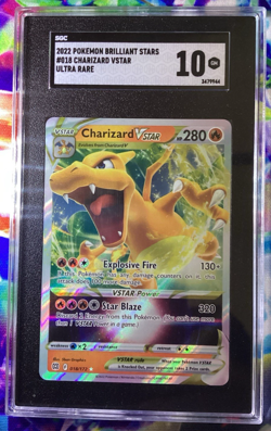 SGC 10 Charizard VSTAR #18 Ultra Rare - 2022 Pokemon SWSH Brilliant Stars - Image 2