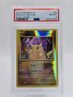 Pikachu 35/108 XY Evolutions Reverse Holo Pokemon Card - PSA 8 - Image 1