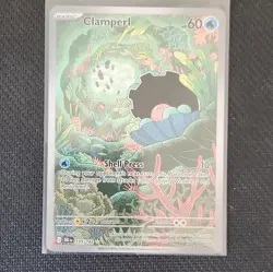 Nintendo Pokemon TCG Clamperl 195/182 Destined Rivals IR Full Art Holo English - Image 1