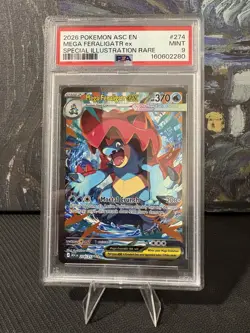 PSA 9 Mega Feraligatr ex 274/217 Special Illustration Rare Holo Pokemon Slab - Image 1