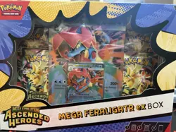 Pokemon TCG Ascended Heroes MEGA FERALIGATR Ex Box FACTORY SEALED NEW 4 PACKS! - Image 2