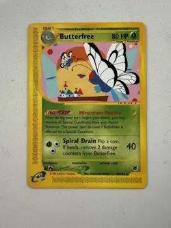 Vintage Pokemon Butterfree Expedition Base Set Non Holo Regular Card 38/165 - Image 1