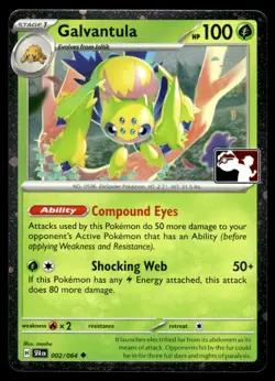2025 Pokemon Stamped Prize Pack Series 7 Galvantula #2 Near Mint Holo - Image 1