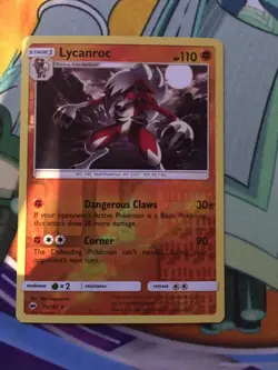 POKEMON CARD - Lycanroc 75/147 - Reverse Holo - Burning Shadows - NM - Image 1