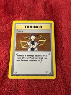 Brock 015/132 Gym Heroes Holo Wotc Pokemon Card Played - Image 1