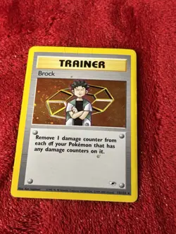 Brock 015/132 Gym Heroes Holo Wotc Pokemon Card Played - Image 5