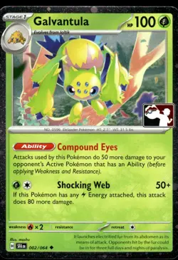 2025 Pokemon Stamped Prize Pack Series 7 Galvantula #2 Near Mint Holo - Image 1