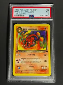 Pokemon Card 2000 Rocket 1st Edition DARK CHARMELEON 32/82 PSA 7 - Image 1