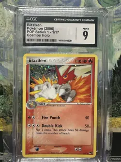 Pokemon Card Blaziken 1/17 POP Series 1 Holo CGC 9 Mint Condition Cosmos Holo - Image 1