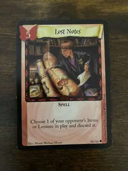 Harry Potter CCG Adventure At Hogwarts Card Lost Notes 94/116 TCG trading card - Image 1