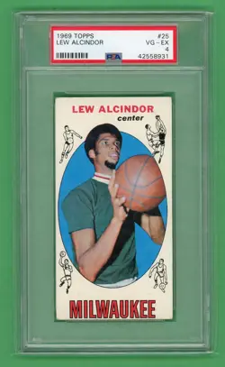 Lew Alcindor 1969 Topps (Kareem Abdul Jabbar) Rookie Card #25 PSA 4 - Image 1