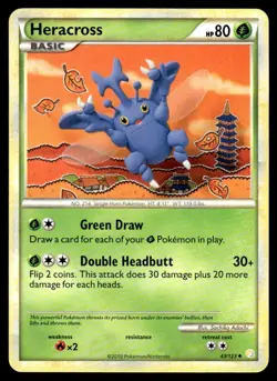 2010 Pokemon HeartGold & SoulSilver Heracross #43 Heavy Play - Image 1