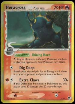 Heracross 3/101 Pokemon TCG Dragon Frontiers Holo Rare - Image 1