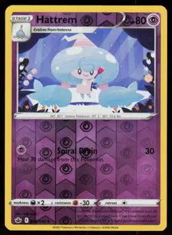 Hattrem 072/198 Uncommon Chilling Reign Pokemon Reverse Holo Lightly Played - Image 1
