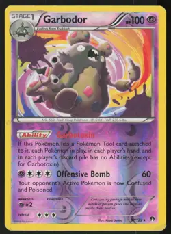 Garbodor 57/122 Holo Rare BREAKpoint Pokemon Reverse Holo Lightly Played - Image 1