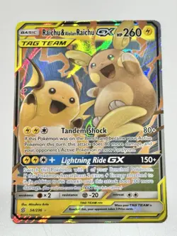 Raichu & Alolan Raichu GX #54 Pokemon Unified Minds NM - Image 1