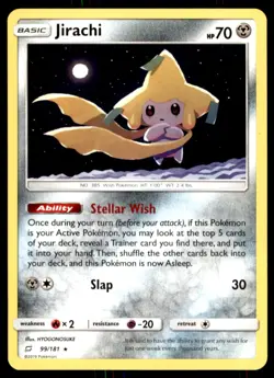 2019 Pokemon Sun & Moon - Team Up Jirachi #99 Light Play - Image 1