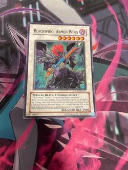 YUGIOH - BLACKWING ARMED WING - SUPER RARE - RGBT - UNLIMITED - LP - Image 1