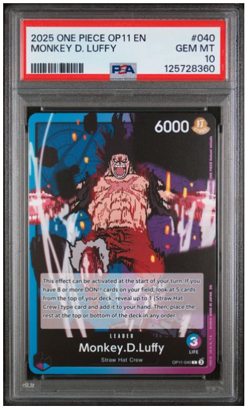2025 ONE PIECE OP11-A FIST OF DIVINE SPEED #040 MONKEY D. LUFFY PSA GEM MINT 10 - Image 1