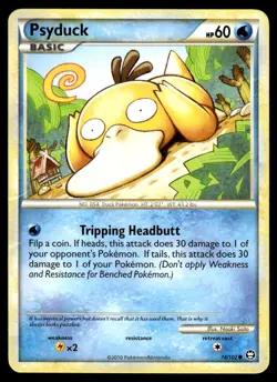2010 Pokemon HeartGold & SoulSilver - Triumphant Psyduck #74 Heavy Play - Image 1