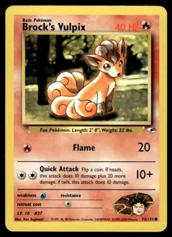 2000 Pokemon Gym - Heroes Brock’s Vulpix #73 Light Play - Image 1