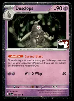 2025 Pokemon Stamped Prize Pack Series 7 Dusclops #19 Near Mint Holo - Image 1