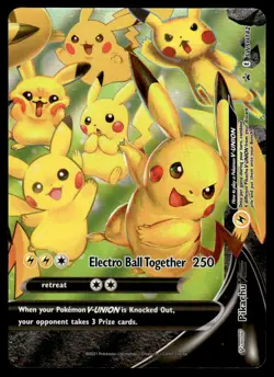 2021 Pokemon Black Star Promos Pikachu V-UNION #SWSH142 Light Play Holo - Image 1