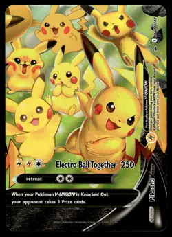 2021 Pokemon Black Star Promos Pikachu V-UNION #SWSH142 Light Play Holo - Image 1