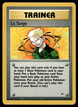 2000 Pokemon Gym - Heroes Lt. Surge #101 Heavy Play - Image 1