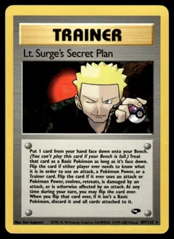 2000 Pokemon Gym - Challenge Lt. Surge’s Secret Plan #107 Light Play - Image 1