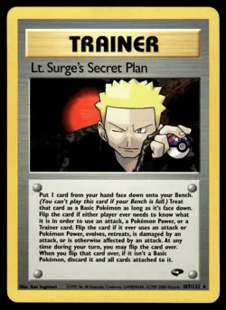 2000 Pokemon Gym - Challenge Lt. Surge’s Secret Plan #107 Light Play - Image 1