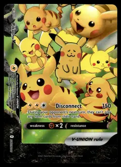 2021 Pokemon Black Star Promos Pikachu V-UNION #SWSH141 Light Play Holo - Image 1