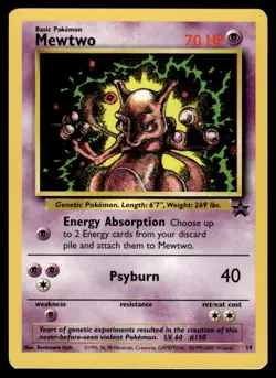 2000 Pokemon Promos - Wizards Black Star Mewtwo #14 Heavy Play - Image 1